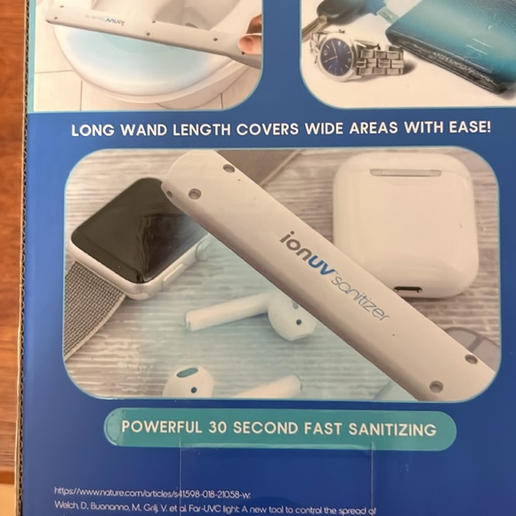 ionuv sanitizer uv wand. Rechargeable batteries kills 99.9% germs. New not open - Picture 6 of 6